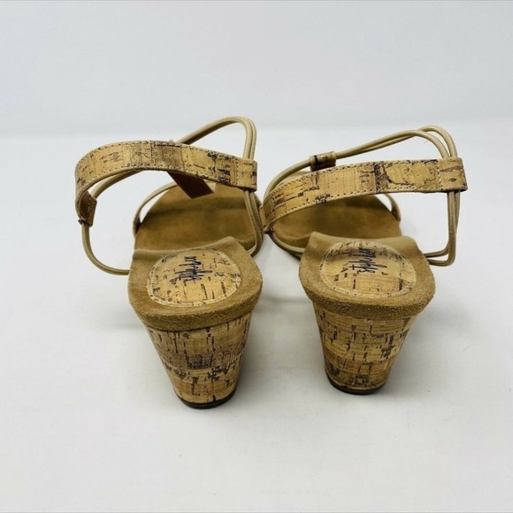 Style & Co Mulan Tan Cork Wedge Sandal Summer Beach Cruise Vacation T-Strap - Picture 4 of 11